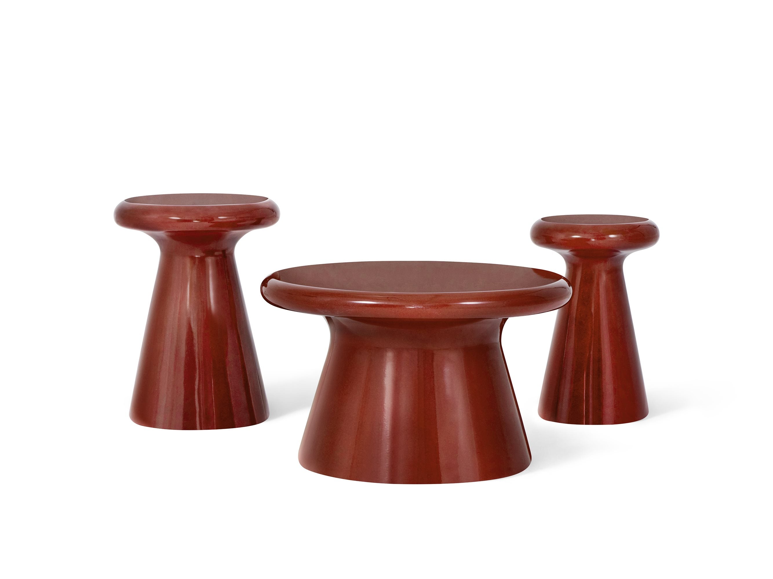 Yahiko Side Table Burgundy Gloss