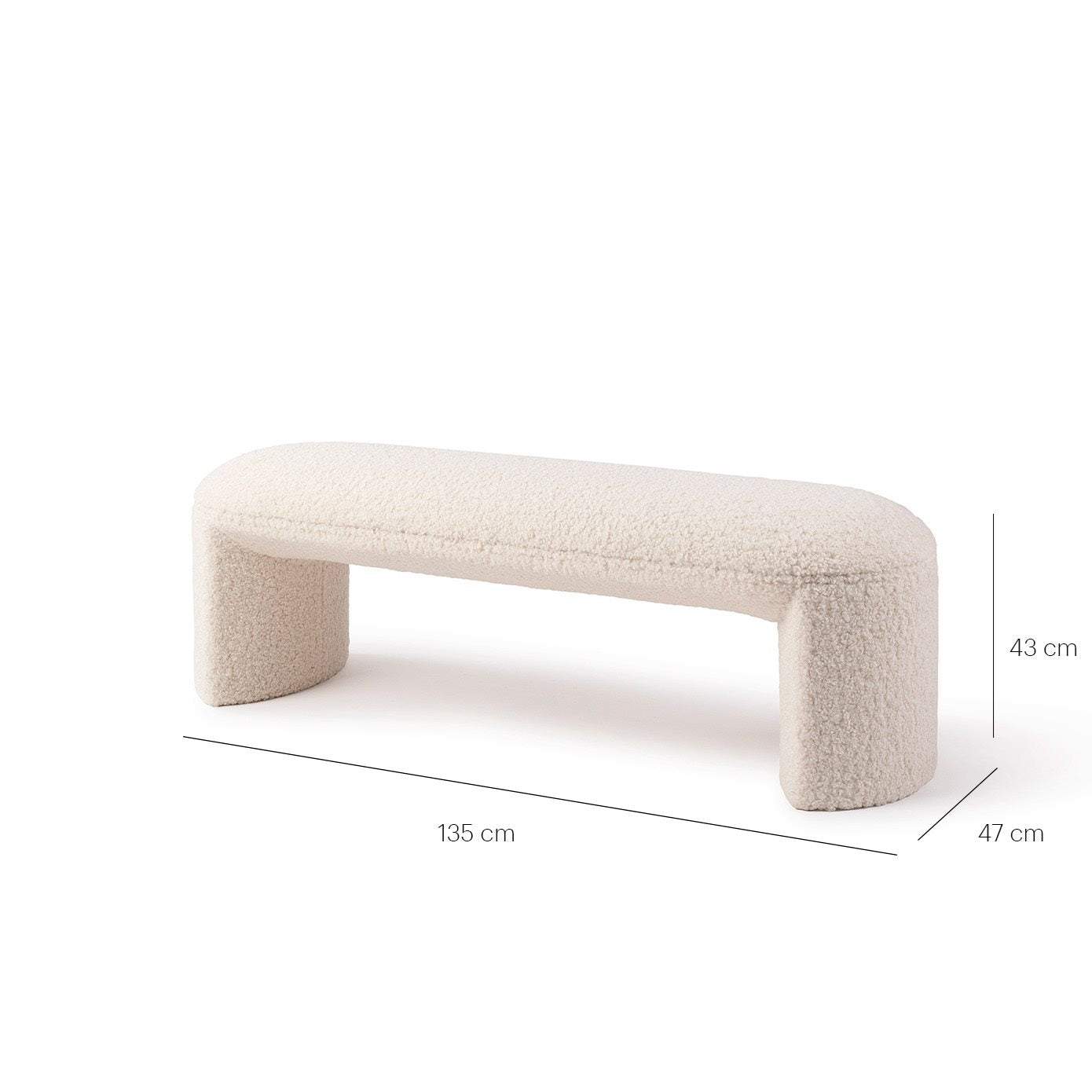 Nachii bench plush wheat