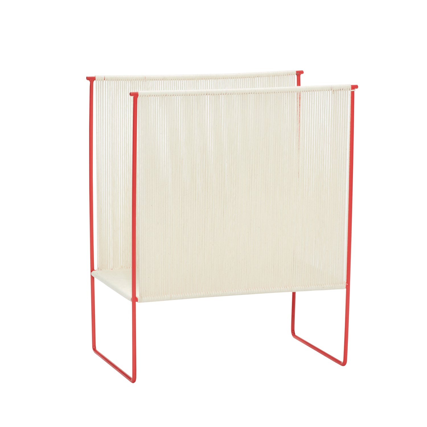 String Magazine Holder Red/White - 43x25xH50cm