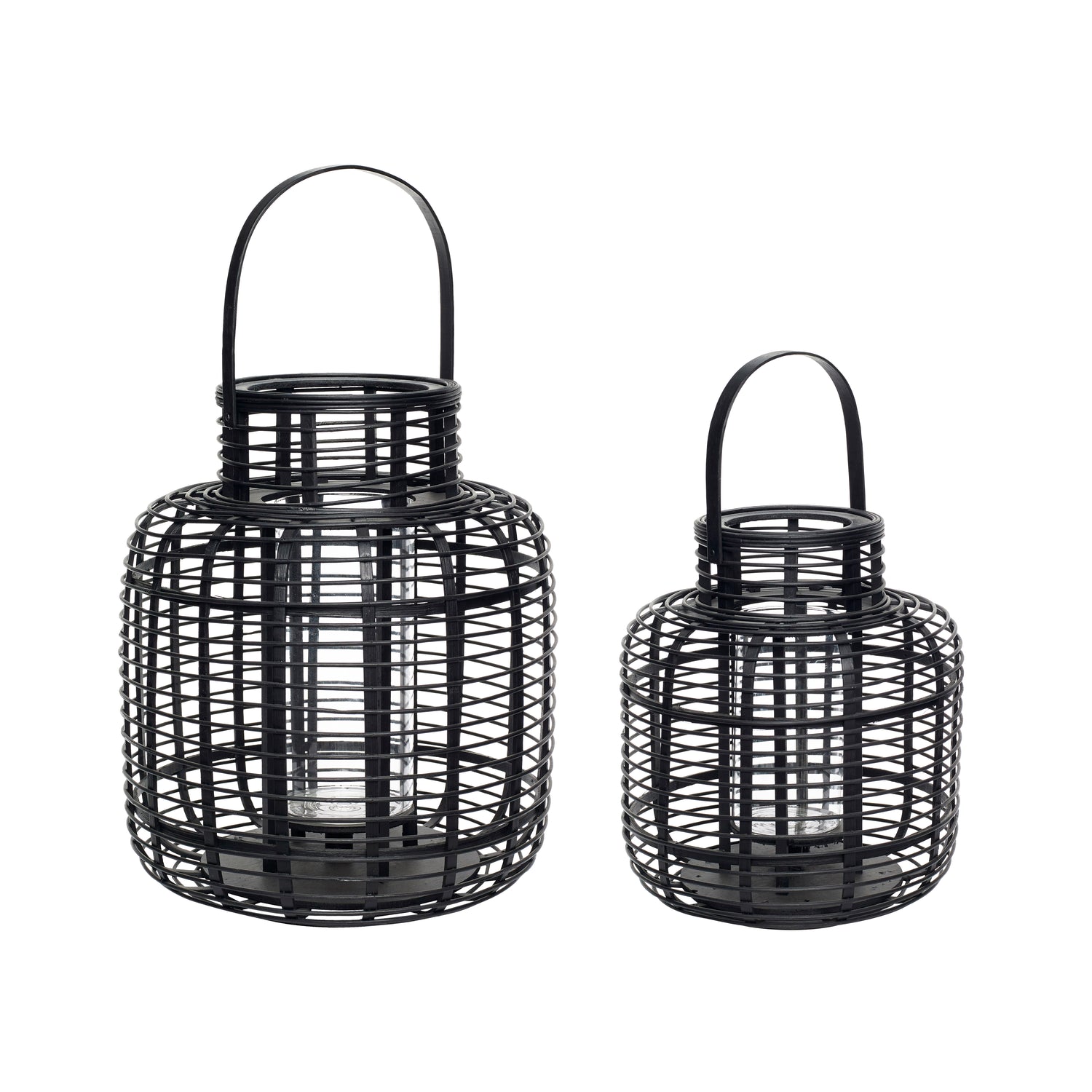 Hübsch reservoir lanterns black (set of 2)