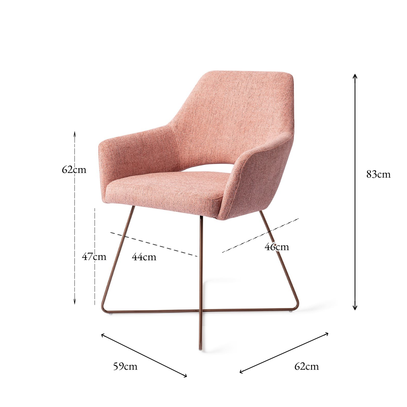 Yanai Dining Chair Pink Punch