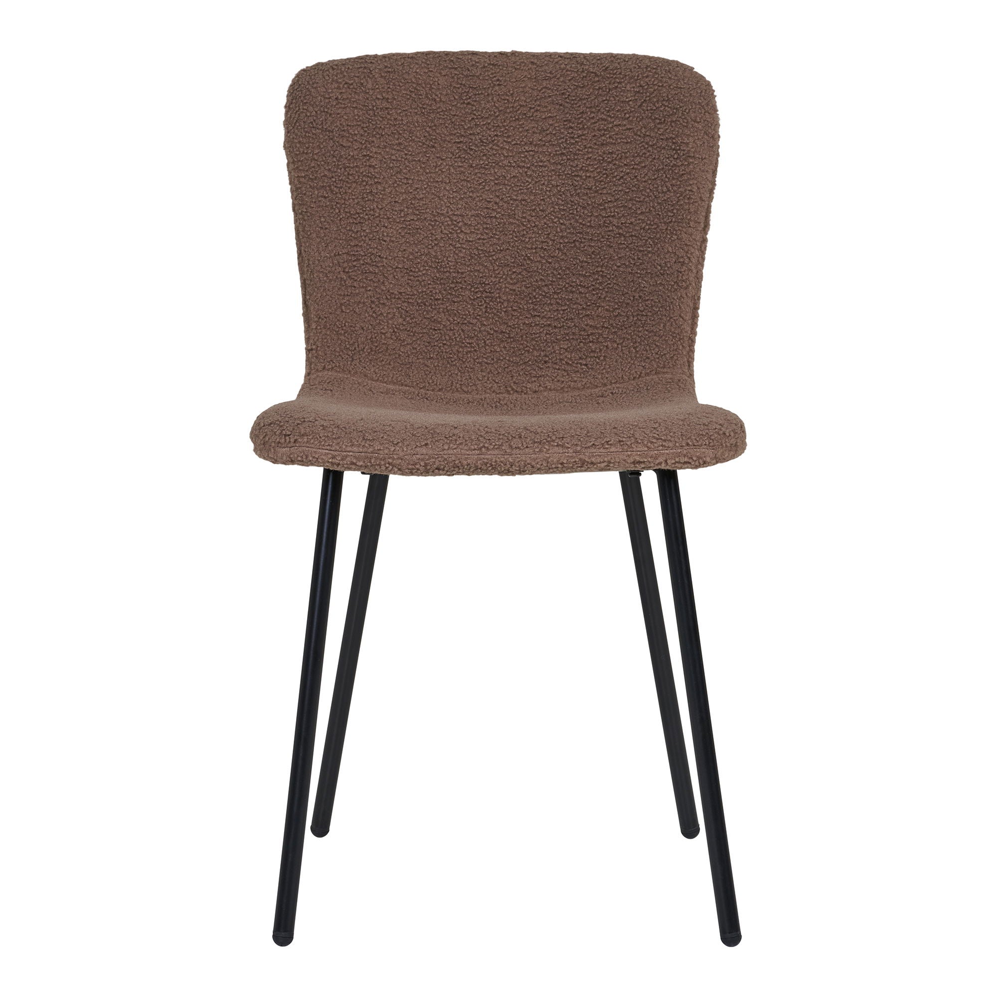 Halden Dining table chair - Dining table chair, imitation fur, dark brown with black legs, HN1092