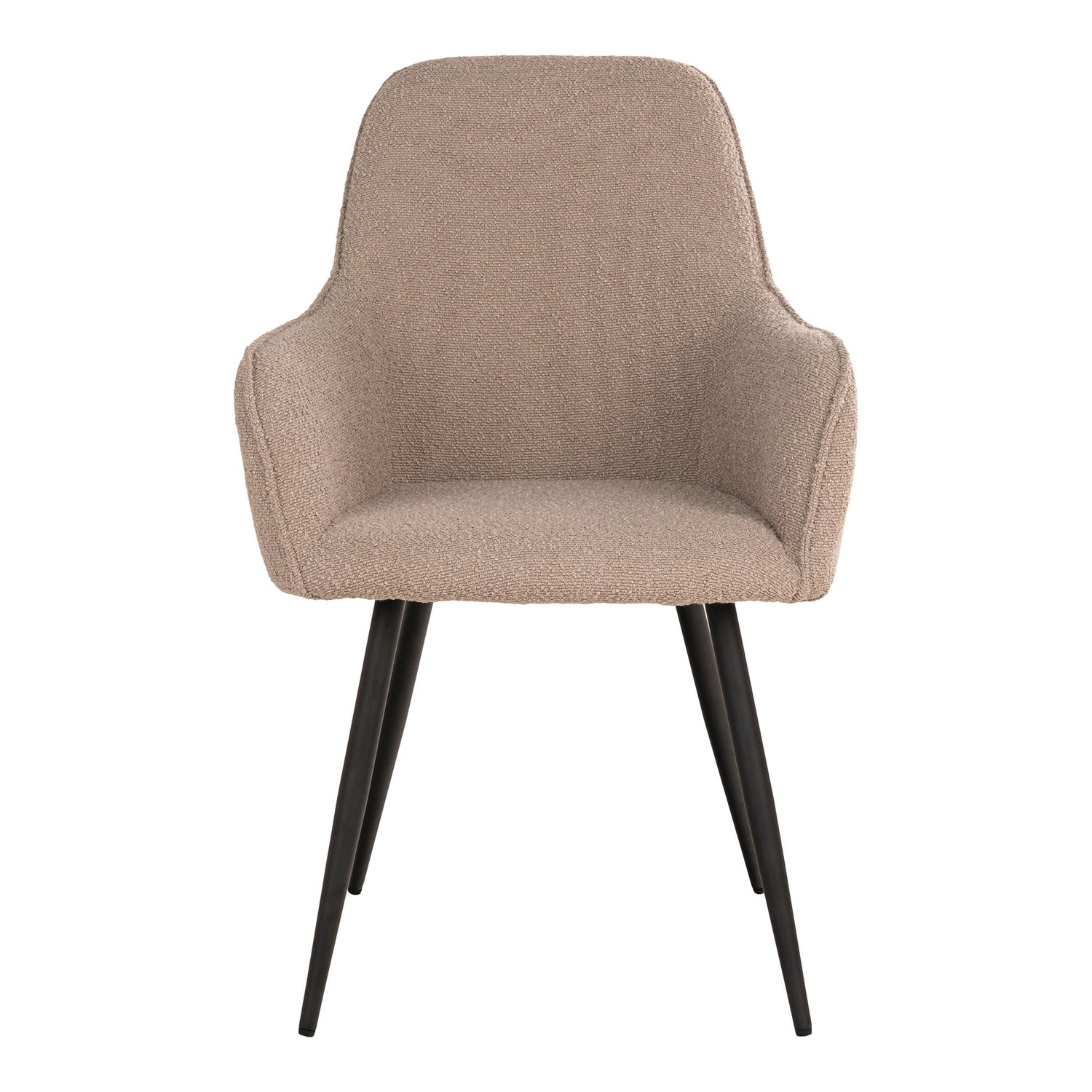 Harbo Dining Chair - Dining Table Chair in Boucel, beige with black legs, HN1233