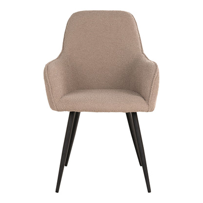 Harbo Dining Chair - Dining Table Chair in Boucel, beige with black legs, HN1233