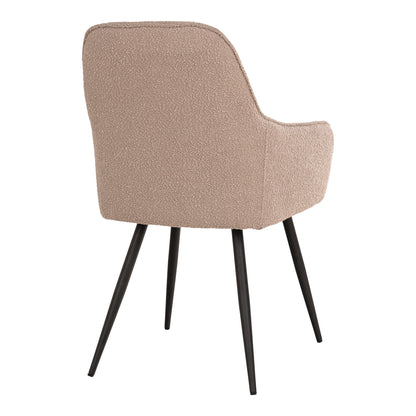 Harbo Dining Chair - Dining Table Chair in Boucel, beige with black legs, HN1233