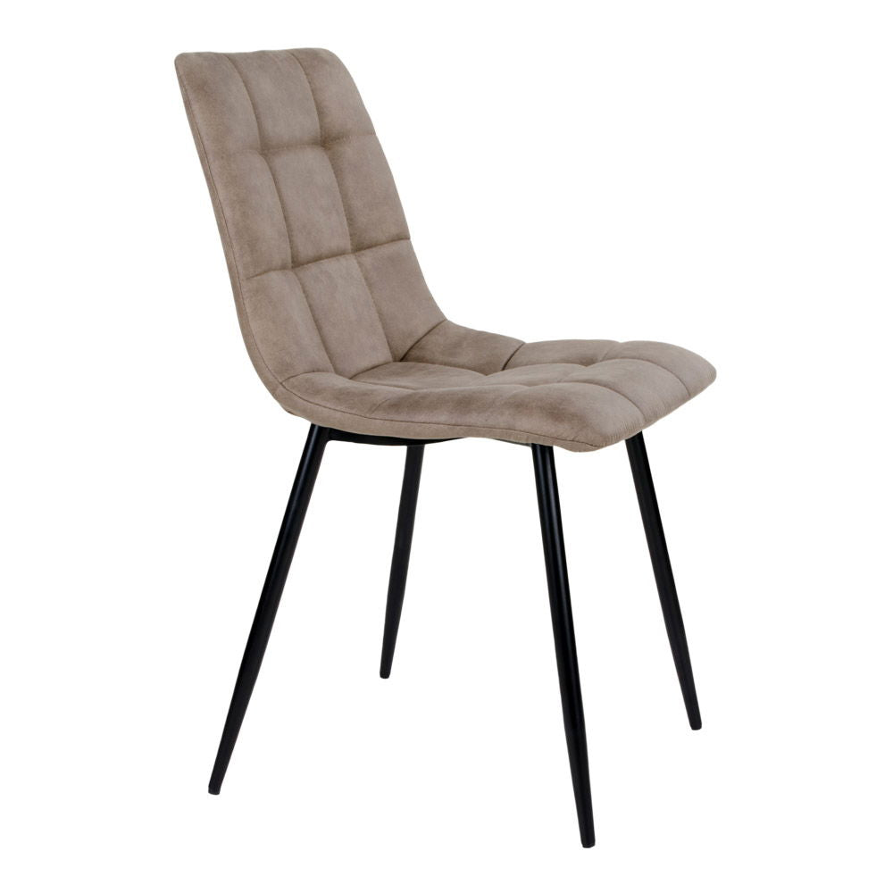 Middelfart Dining table chair - Dining table chair in microfiber, light brown with black legs