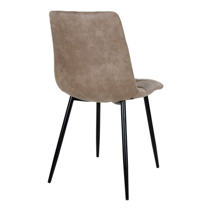 Middelfart Dining table chair - Dining table chair in microfiber, light brown with black legs