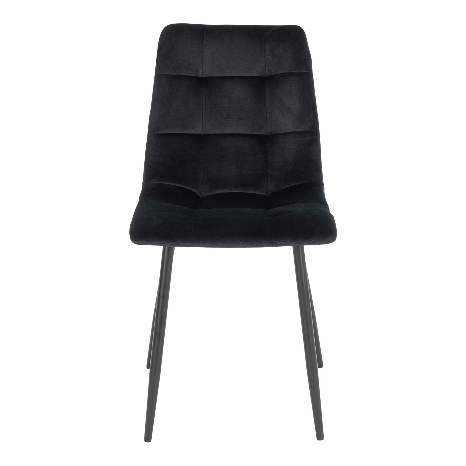 Middelfart Dining table chair - Dining table chair in velor, black with black legs, HN1207