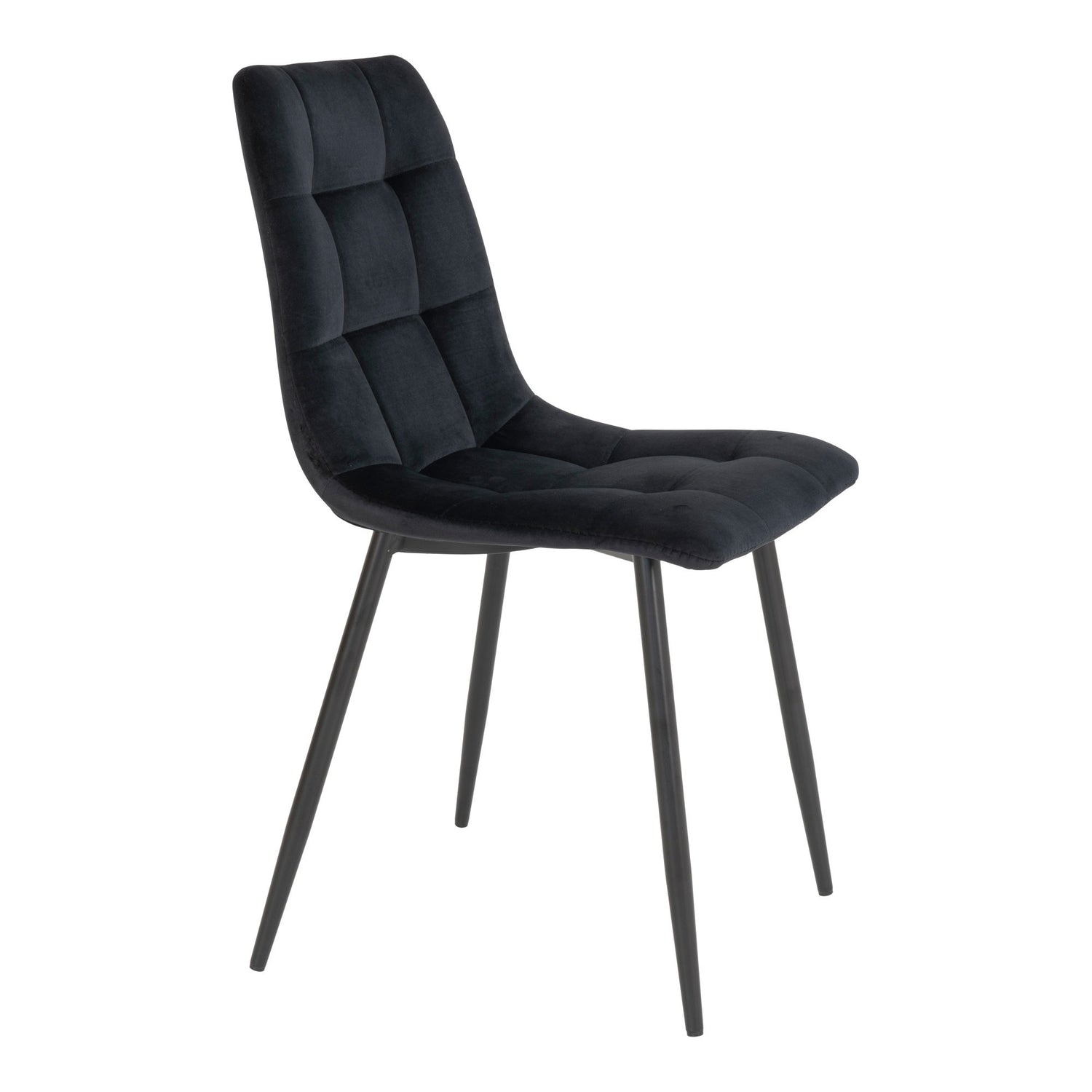 Middelfart Dining table chair - Dining table chair in velor, black with black legs, HN1207