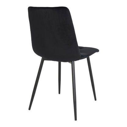 Middelfart Dining table chair - Dining table chair in velor, black with black legs, HN1207