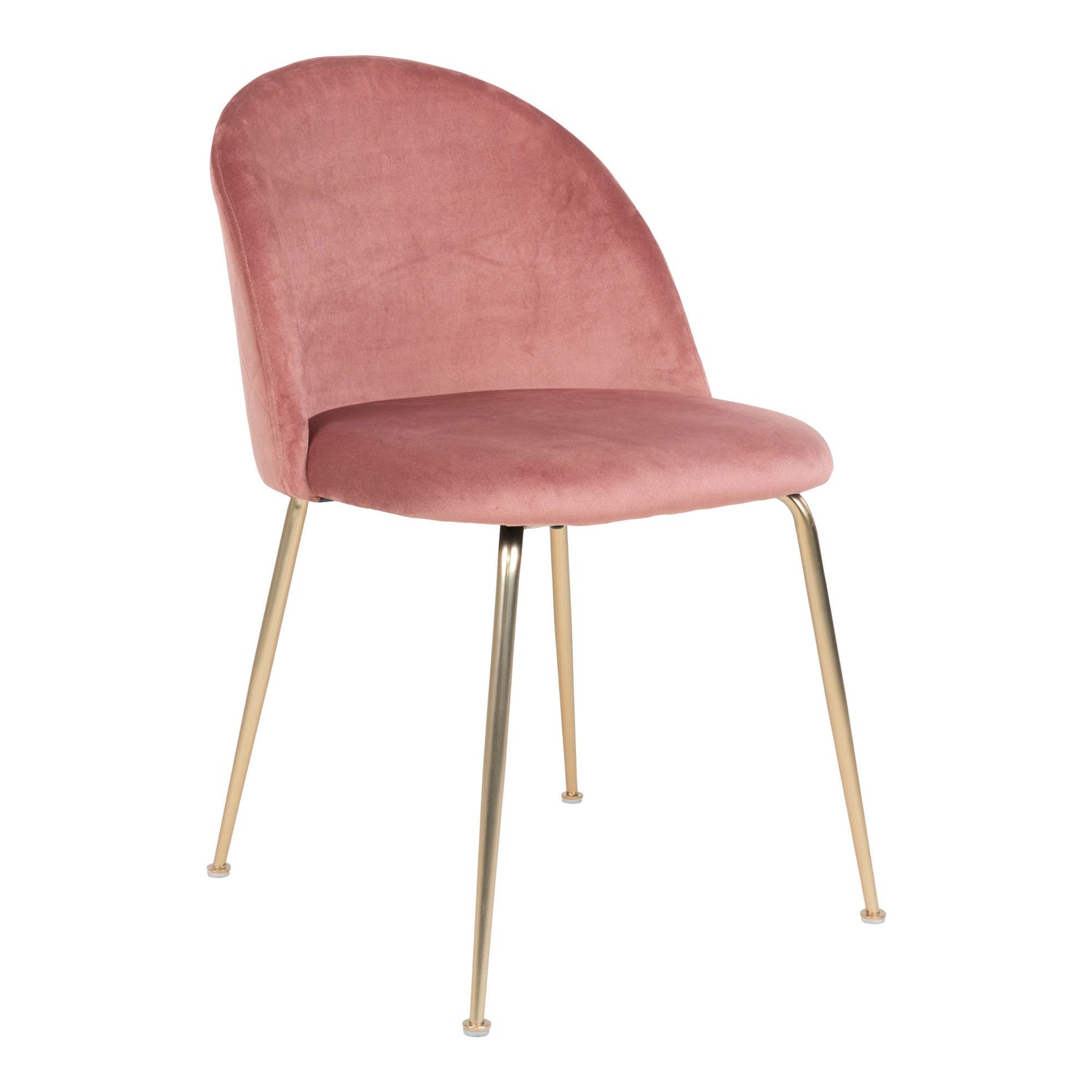 Geneva Dining Table Chair - Dining Table Chair in Velor, Rosa with Bone in Brass Look, HN1214