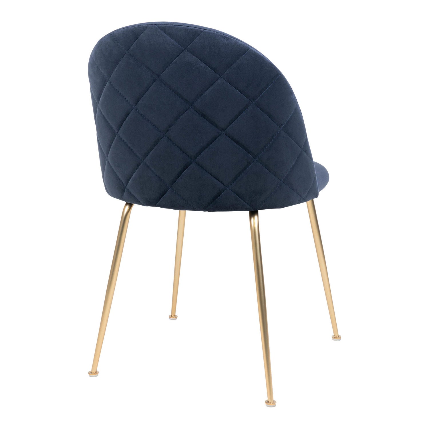 Geneva Dining table chair - Dining table chair in velor, blue with legs in brass look, HN1205