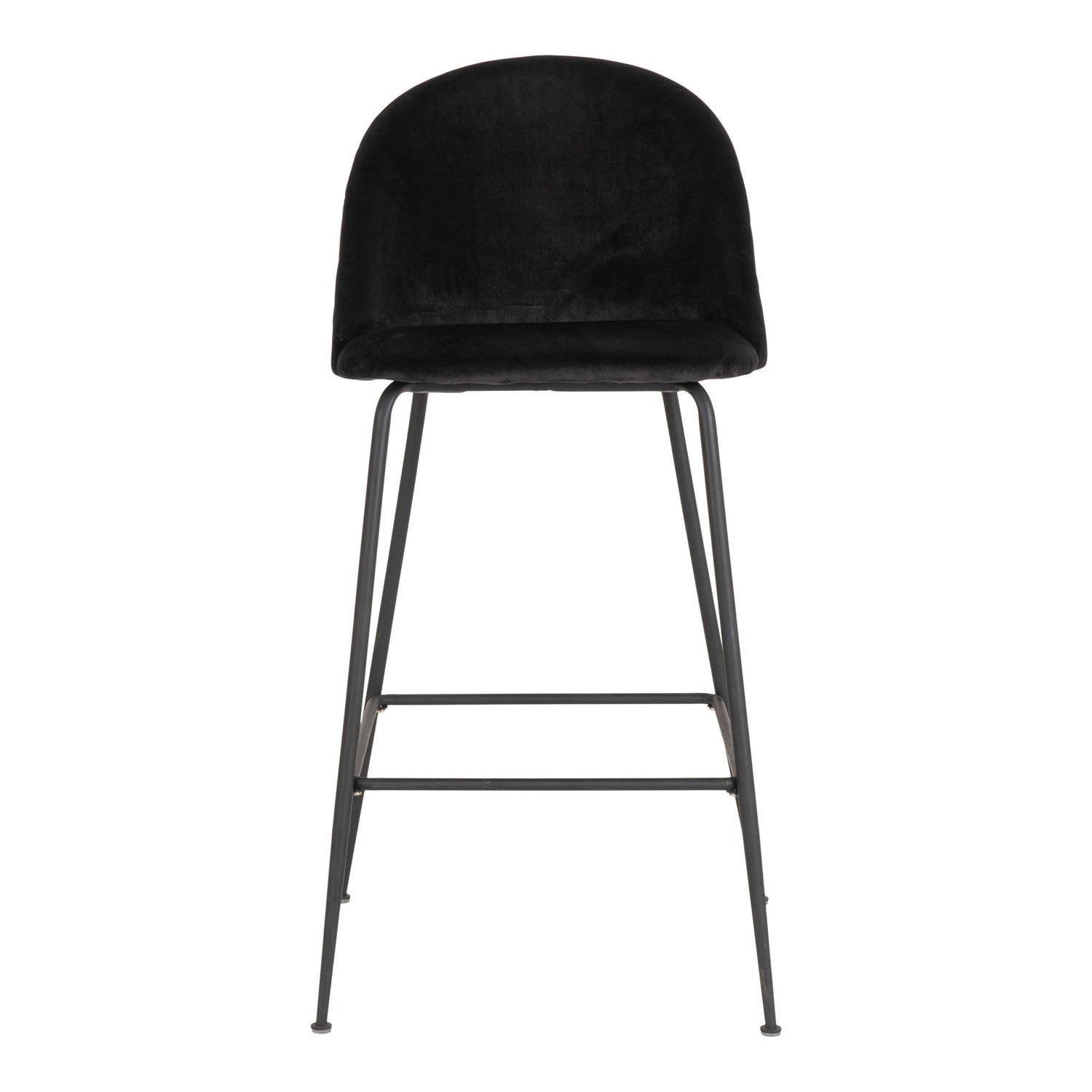 Lausanne bare chair - bar stool in velor, black with black legs, HN1207