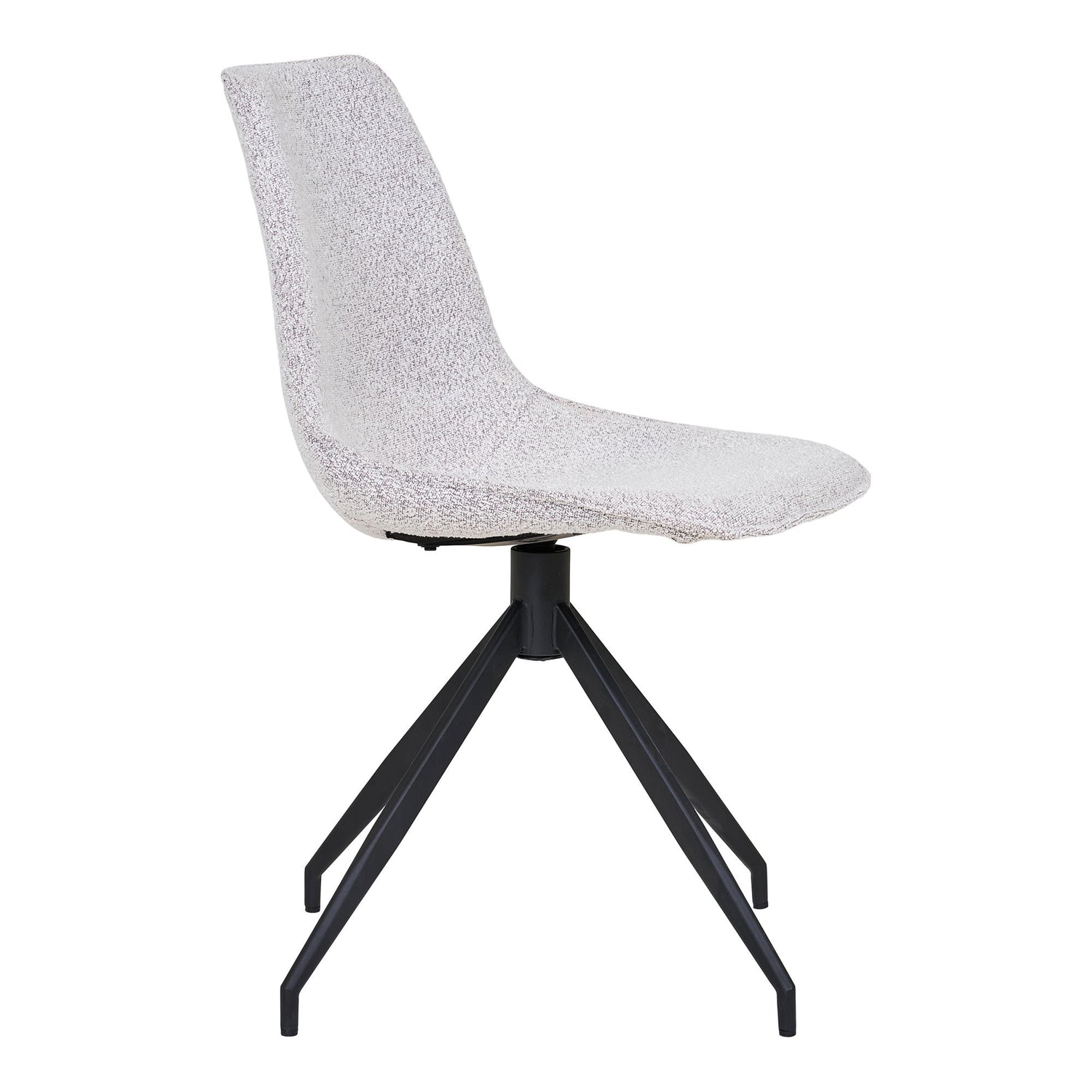 Monaco Dining table chair - Dining table chair with swivel foot, bouklé, sand with black legs, HN1267