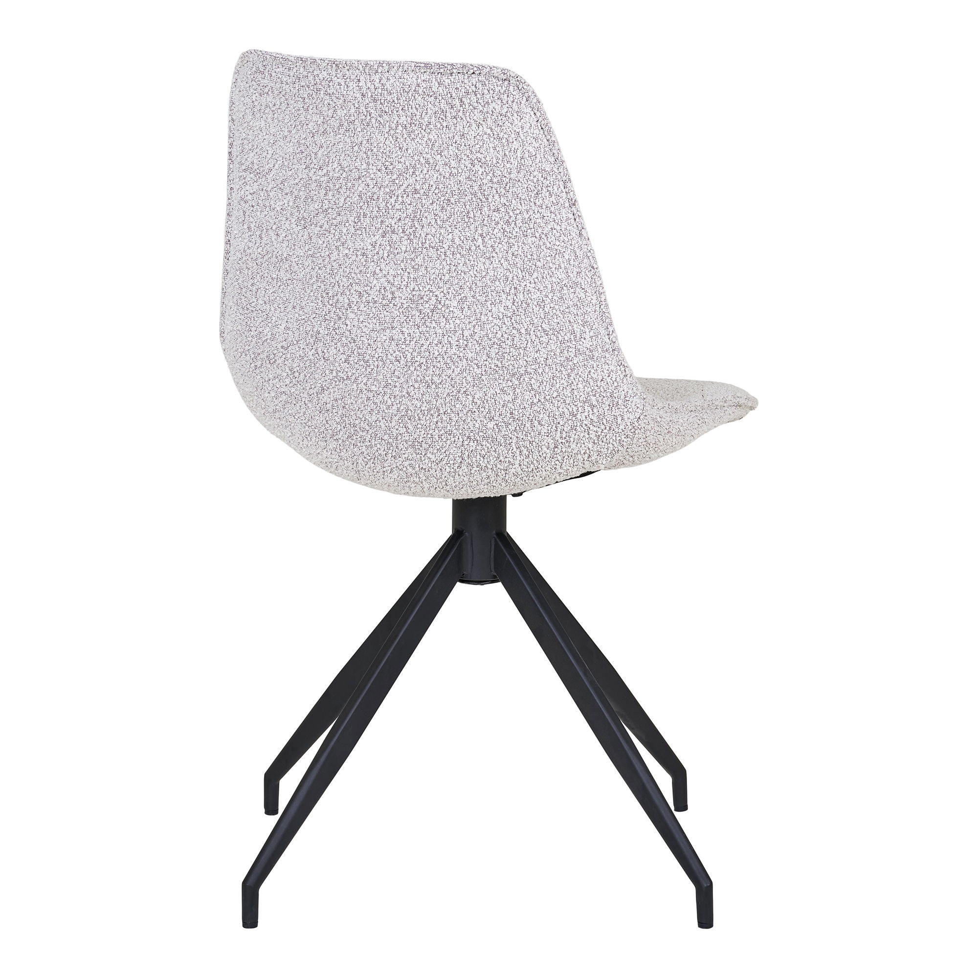 Monaco Dining table chair - Dining table chair with swivel foot, bouklé, sand with black legs, HN1267