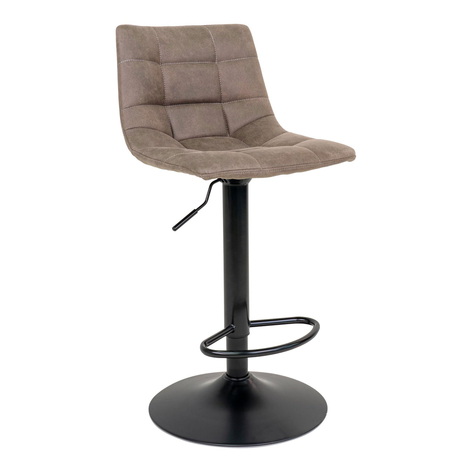 Middelfart Barstol - bar stool in microfiber, light brown with black legs