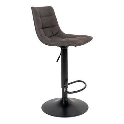 Middelfart bar stool - bar stool in microfiber, dark gray with black legs