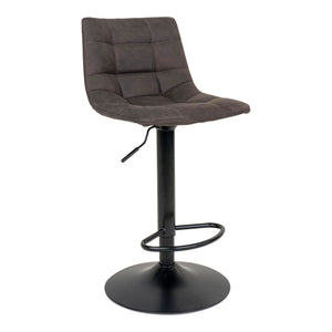 Middelfart bar stool - bar stool in microfiber, dark gray with black legs