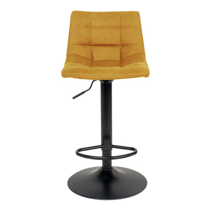 Middelfart Barstol - bar stool in microfiber, mustard yellow with black legs