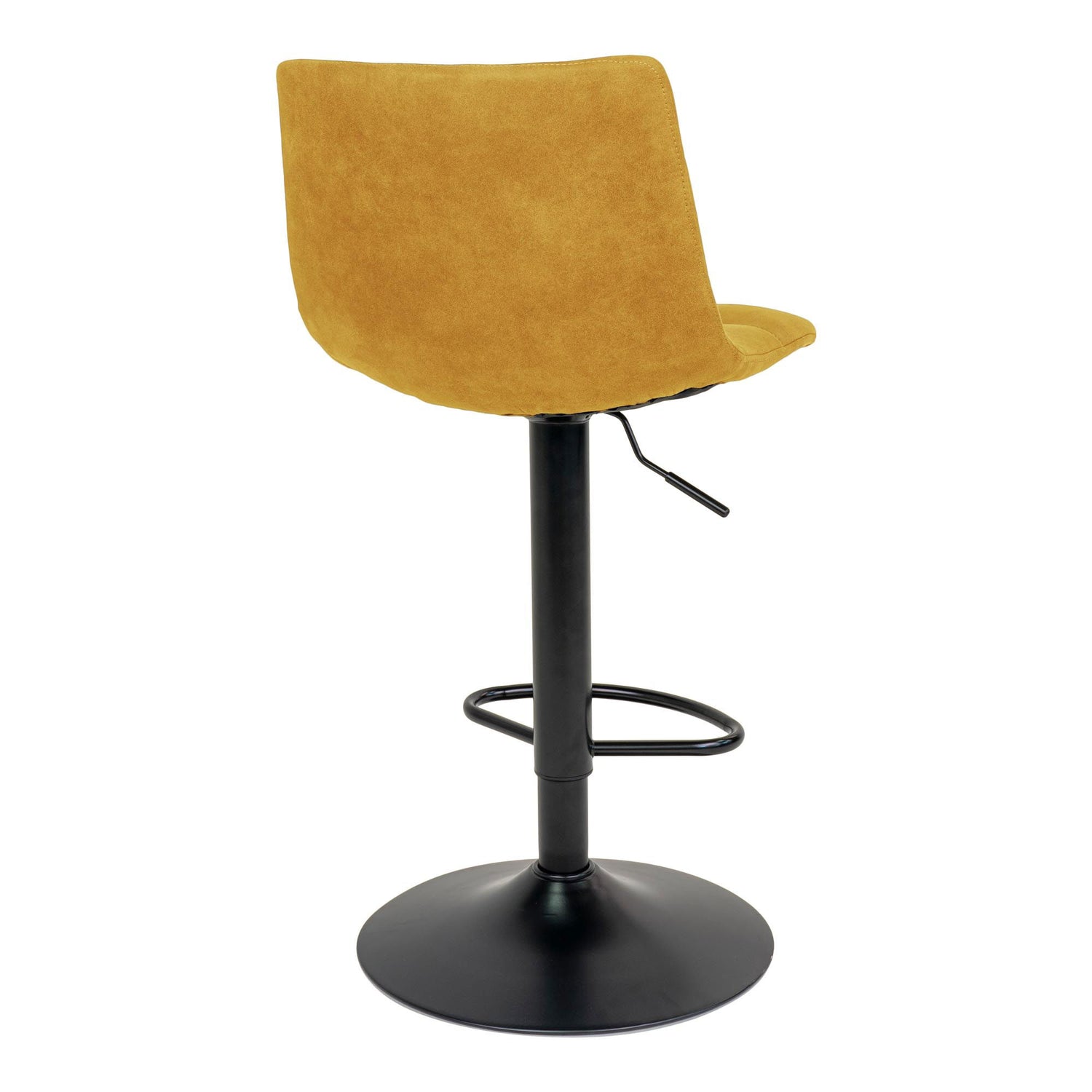 Middelfart Barstol - bar stool in microfiber, mustard yellow with black legs