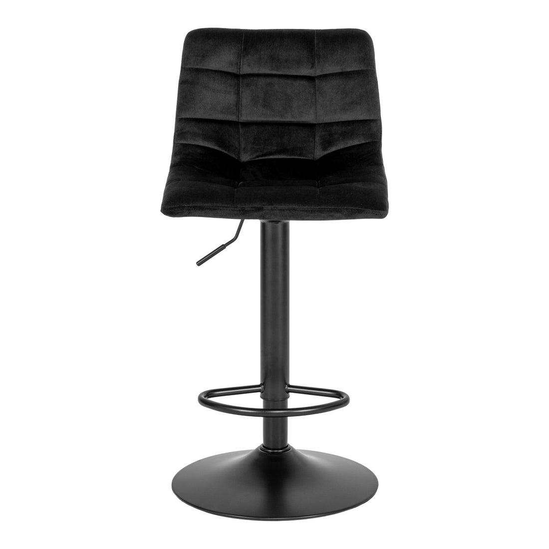 Middelfart Barstol - bar stool in velor, black with black legs, HN1207