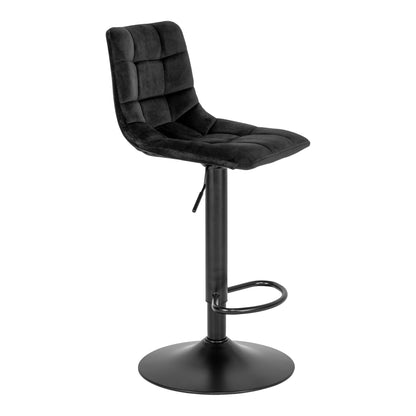 Middelfart Barstol - bar stool in velor, black with black legs, HN1207