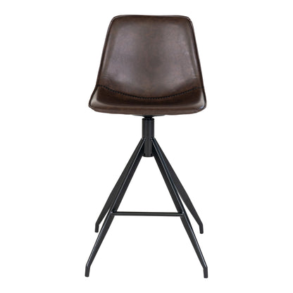 Monaco Counter chair - Counter chair in PU, brown with black legs, HN1227