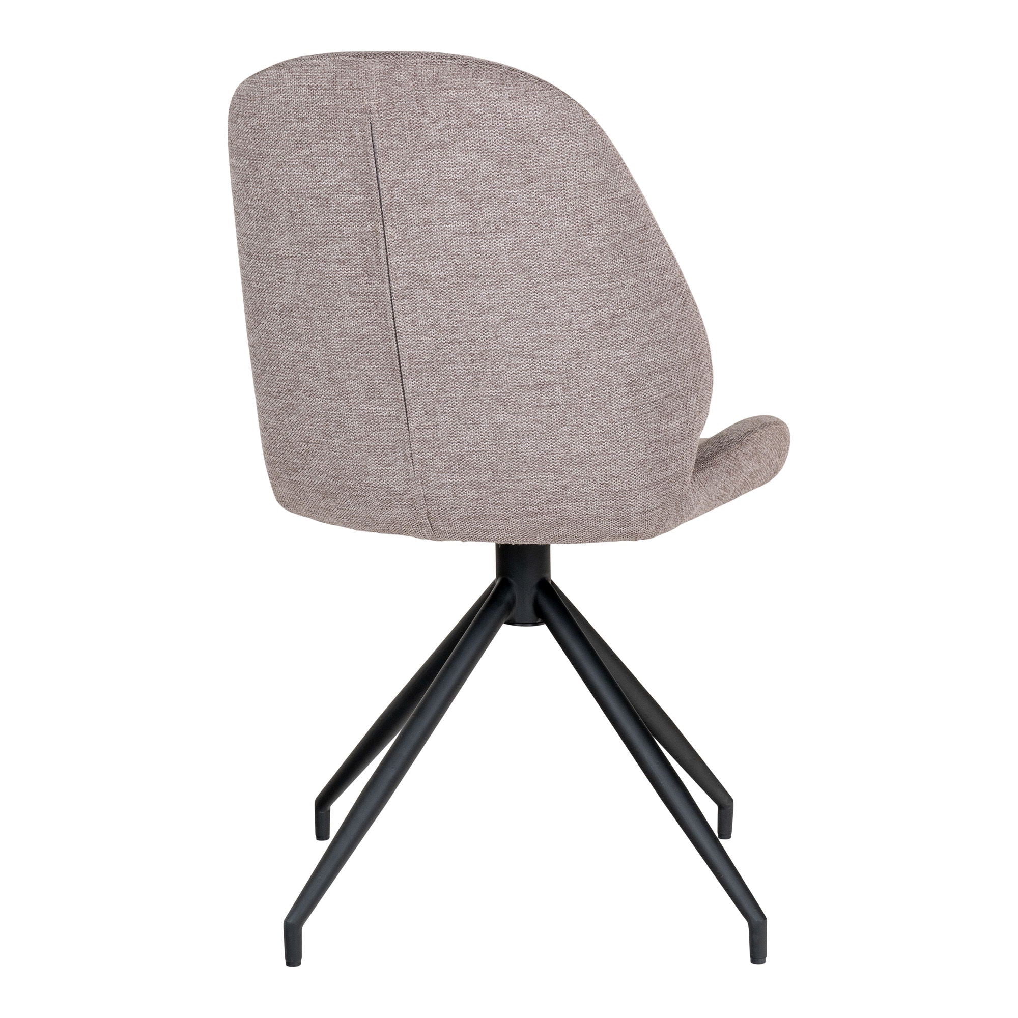 Monte Carlo Dining Table Chair - Dining table chair in fabric with swivel foot, stone with black legs, HN1030