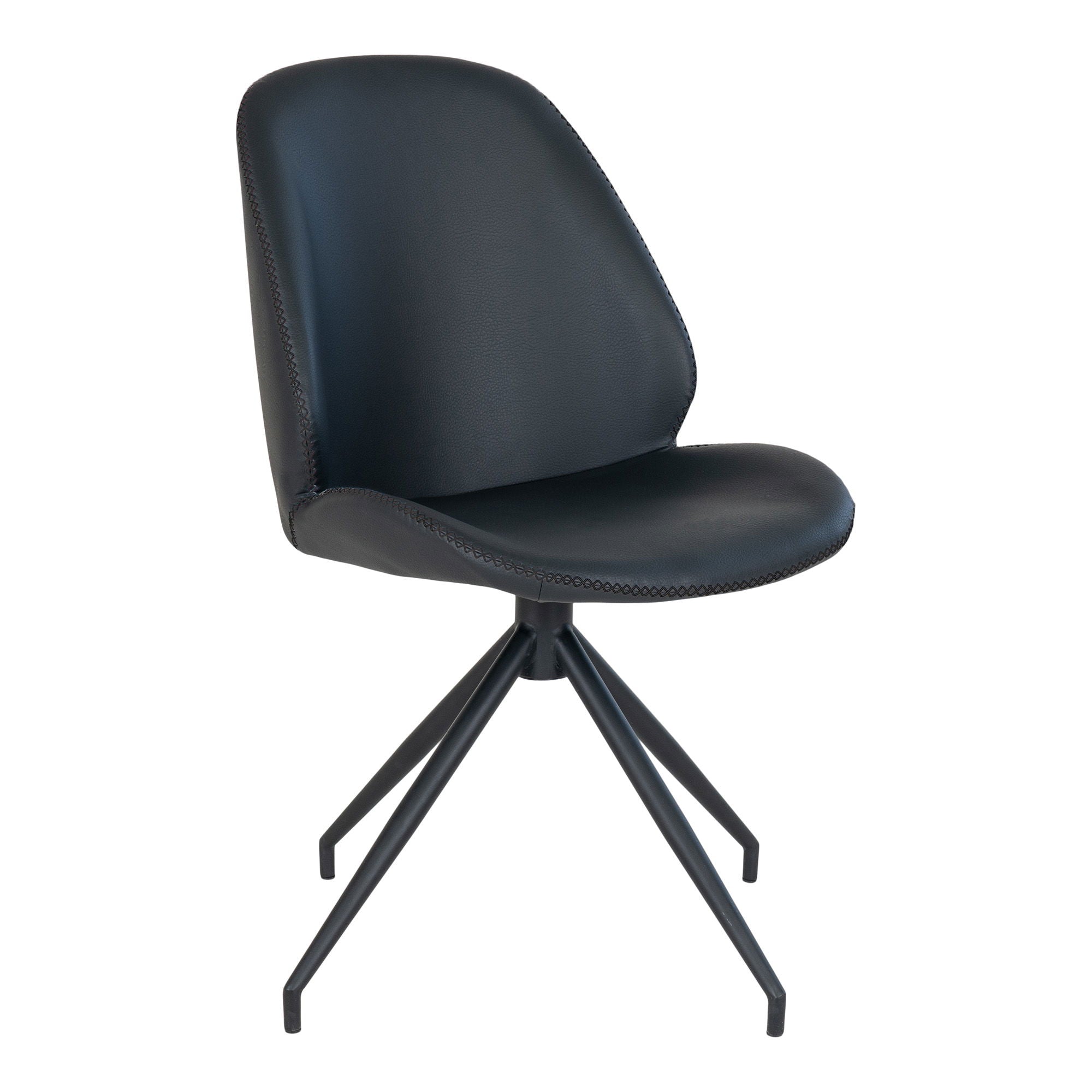 Monte Carlo Dining Table Chair - Dining Table Chair in PU with swivel foot, black, HN1223