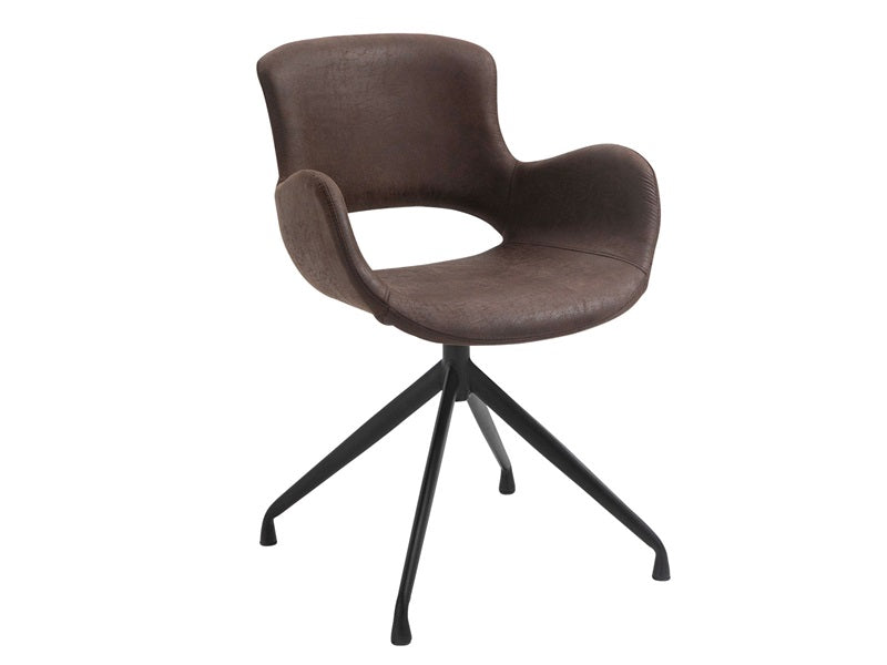 Luna dining table chair, dark brown