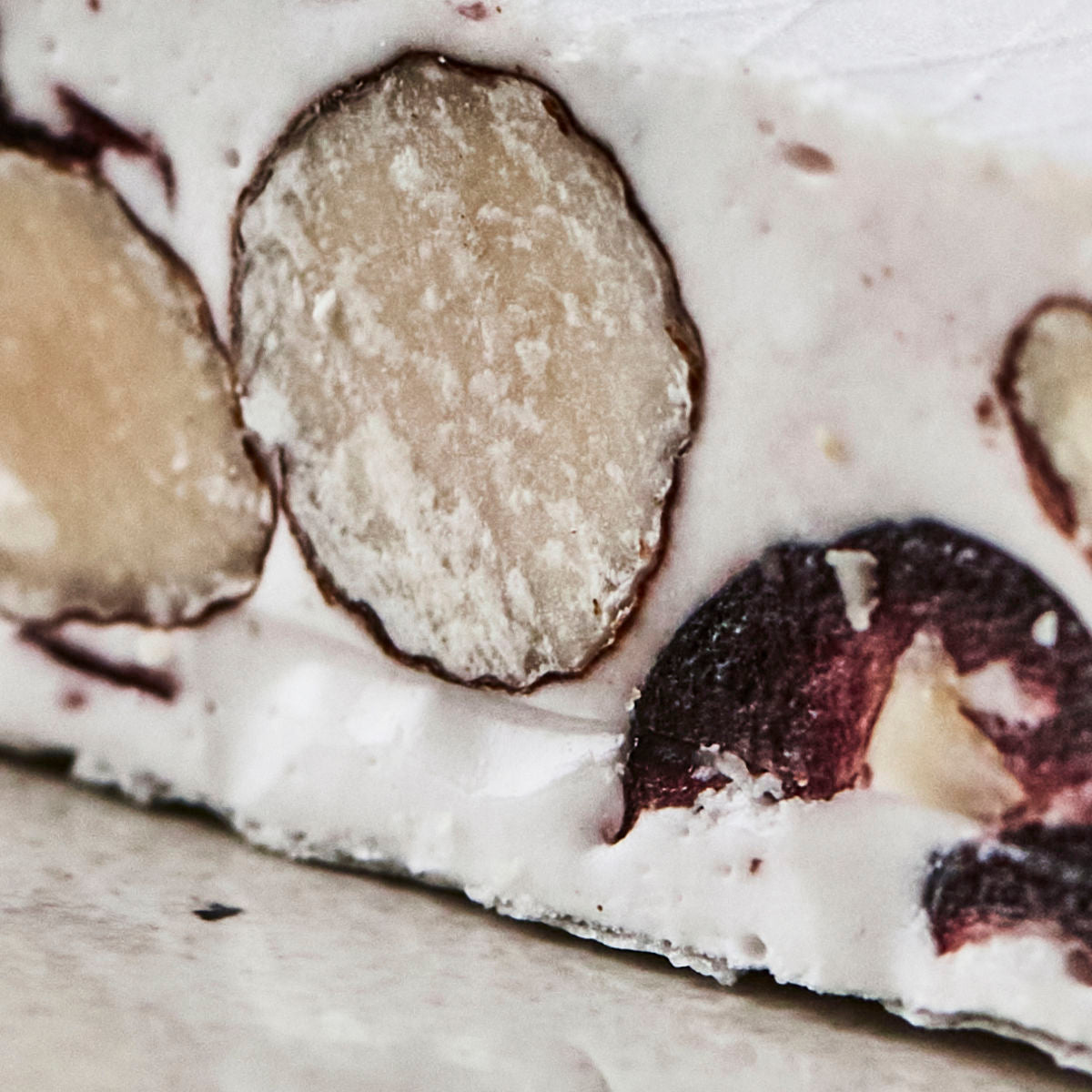 Soft nougat, cranberries