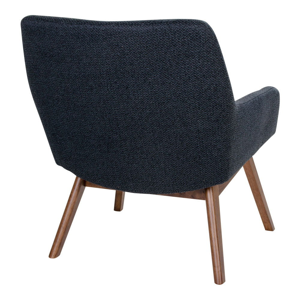 London lounge chair - lounge chair in fabric, dark gray with walnut legs