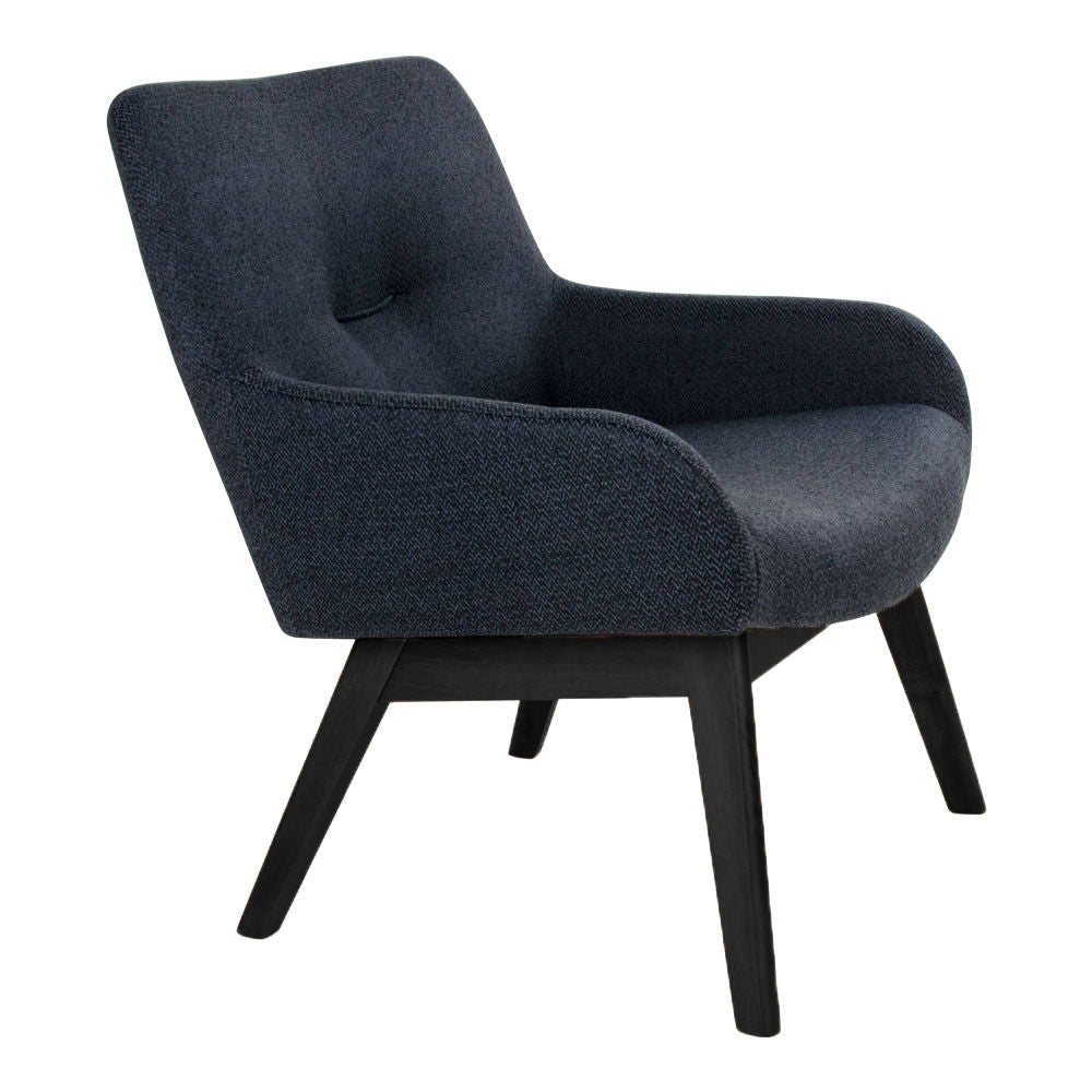 London lounge chair - lounge chair in fabric, dark gray with black legs