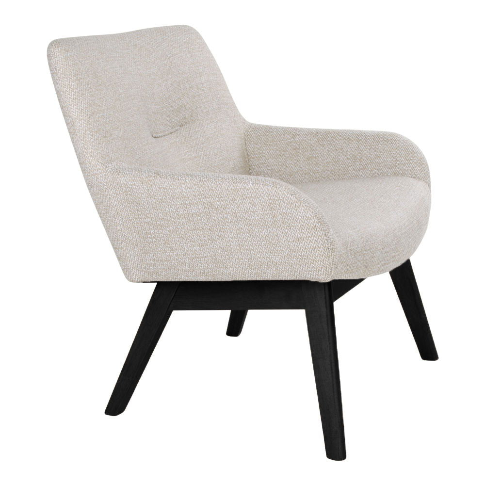 London lounge chair - lounge chair in fabric, sand with black legs