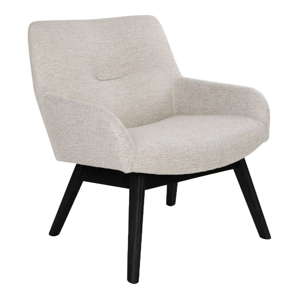 London lounge chair - lounge chair in fabric, sand with black legs