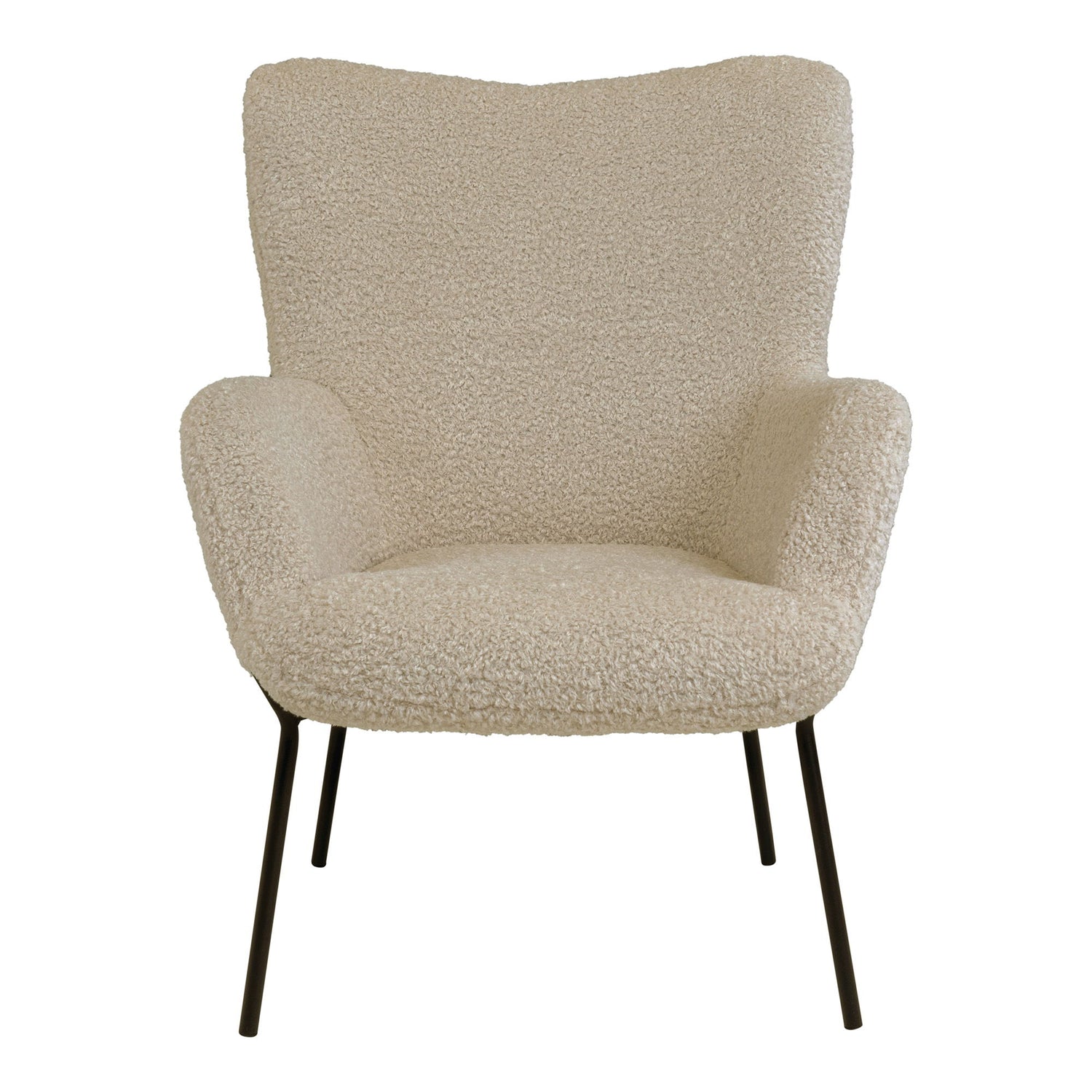 Glasgow chair - chair in artificial lambskin, gray -brown with black legs