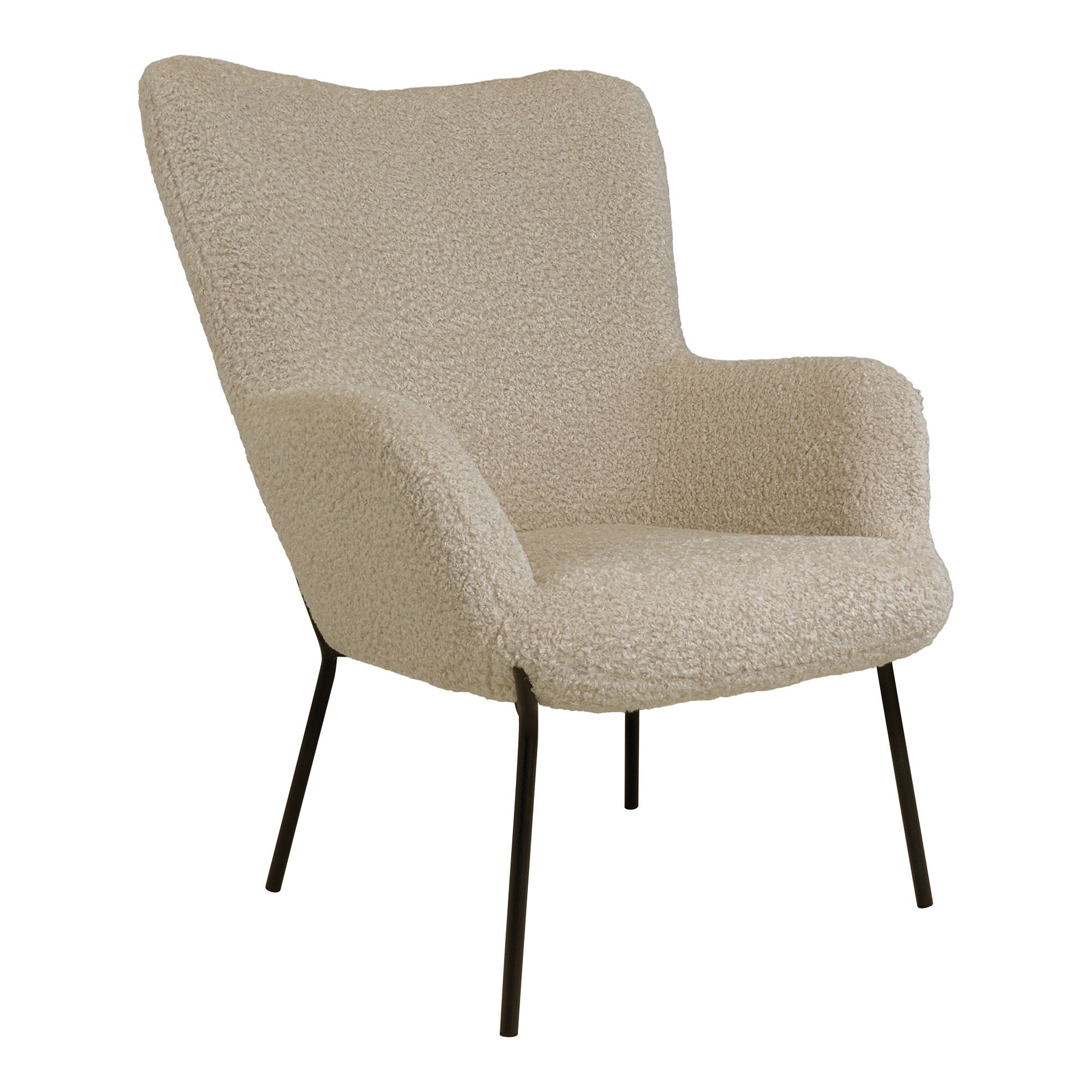 Glasgow chair - chair in artificial lambskin, gray -brown with black legs