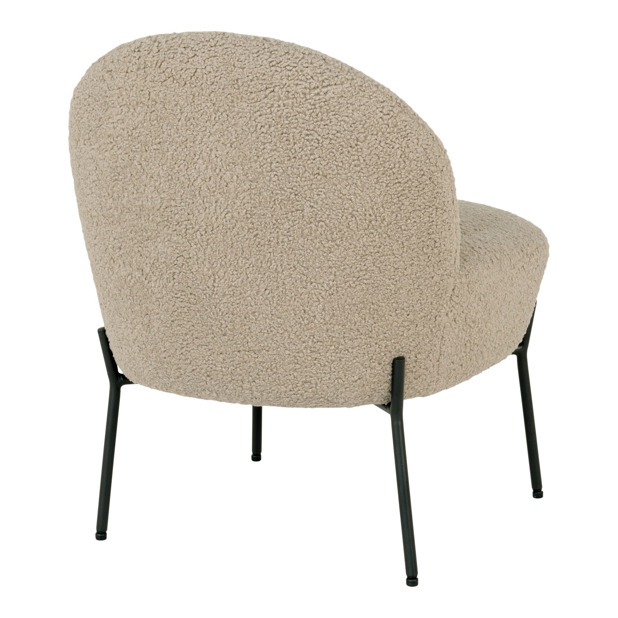 Merida lounge chair - lounge chair in artificial lambskin, gray -brown with black legs