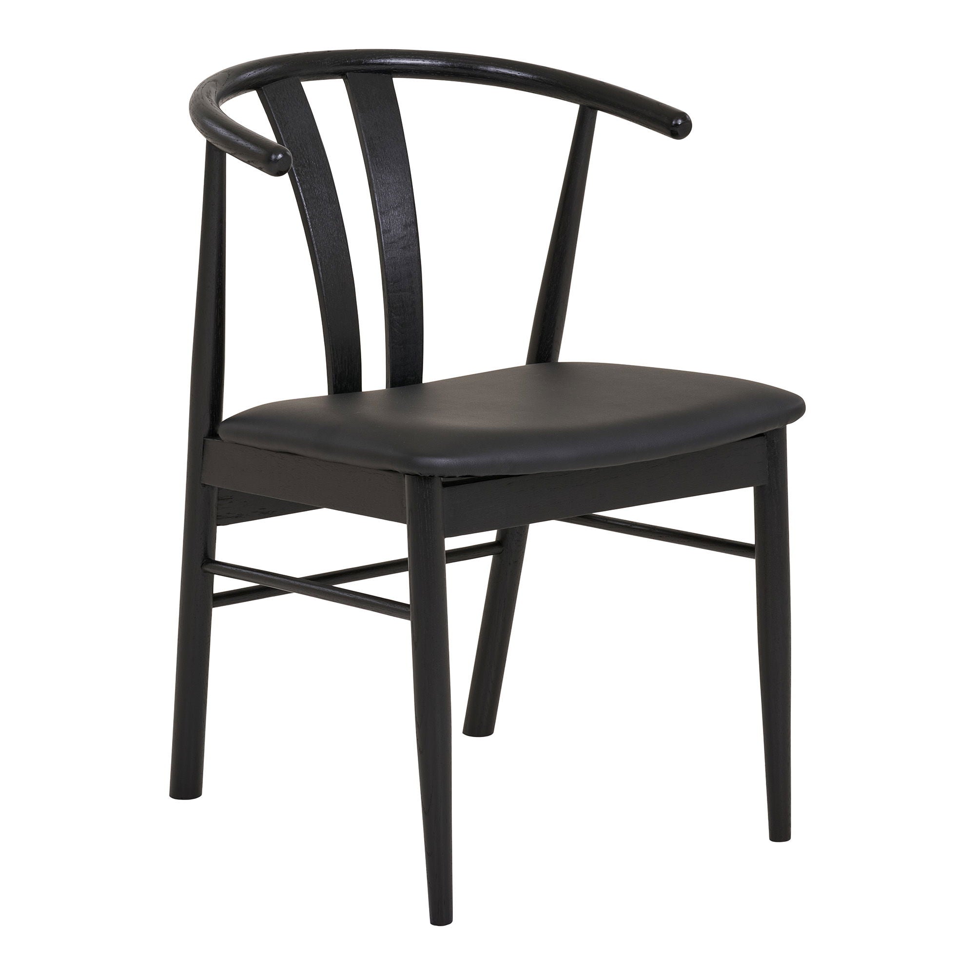 Dining table chair, beech tree with PU seat, black, HN1219