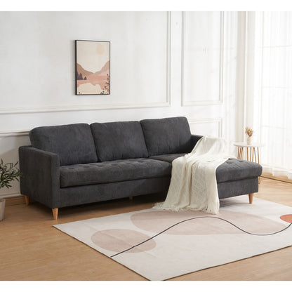 Florence sofa - sofa, dark gray with nature wooden legs, HN1045