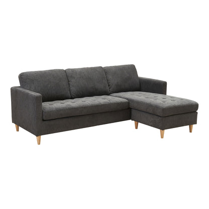 Florence sofa - sofa, dark gray with nature wooden legs, HN1045