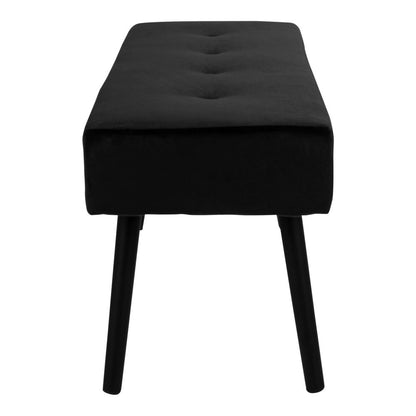 Skiing bench - bench in velor, black with black legs, HN1207, 100x35x44 cm