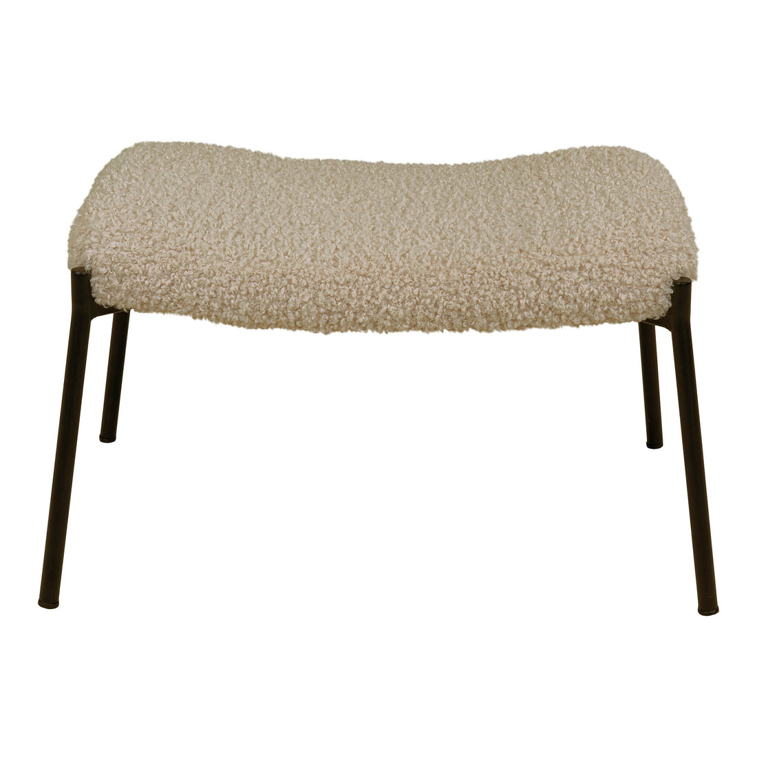 Glasgow footstool - footstool in artificial lambskin, gray -brown with black legs