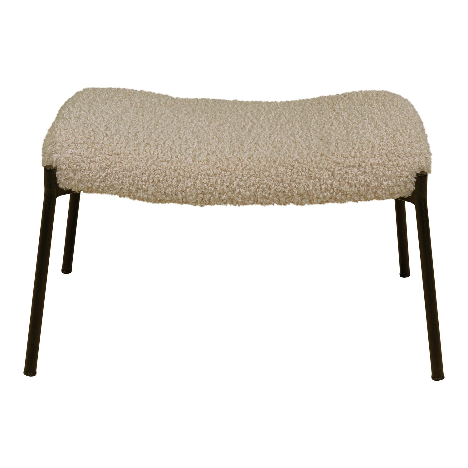 Glasgow footstool - footstool in artificial lambskin, gray -brown with black legs