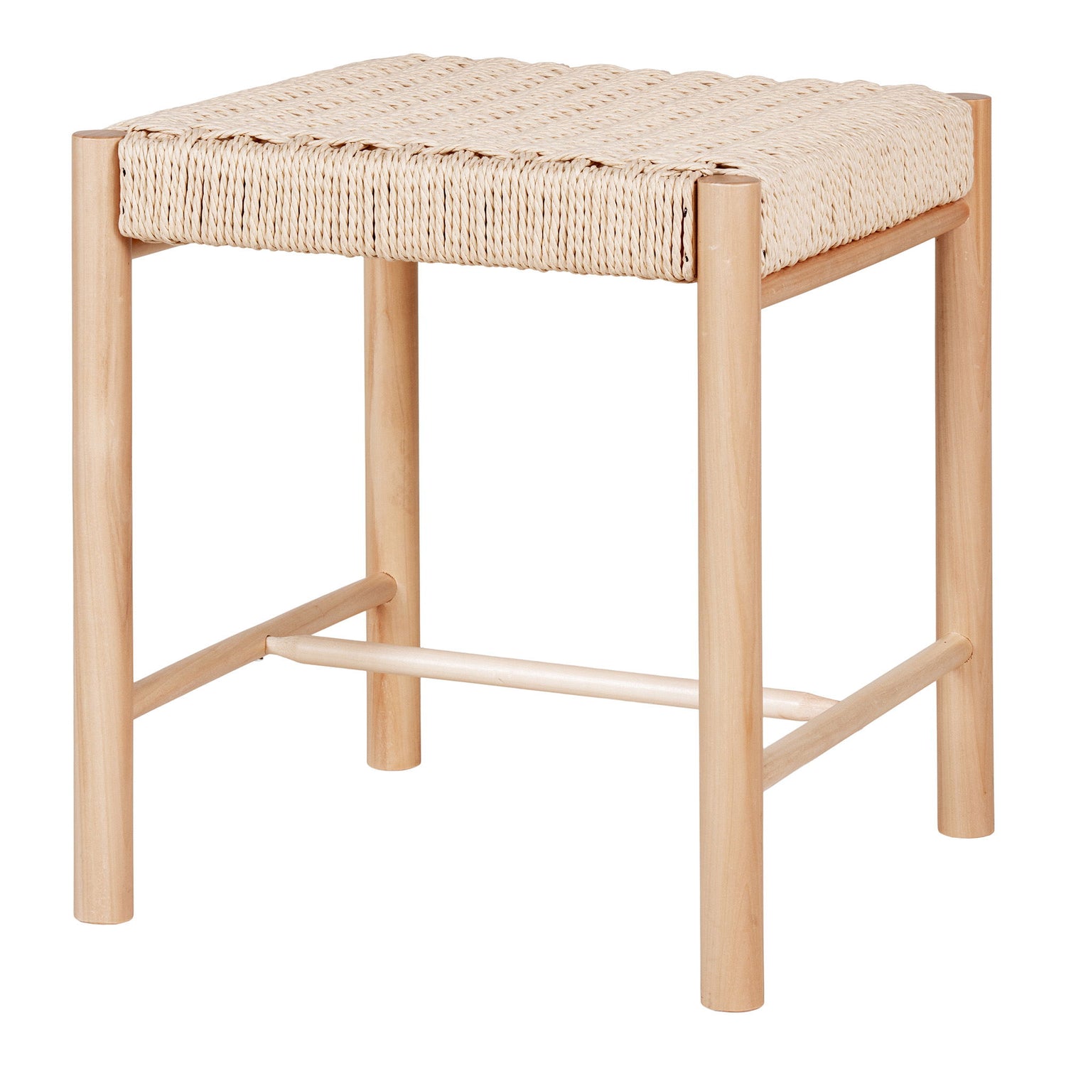 Abano stool - stool in poplar with natural braided seat, nature