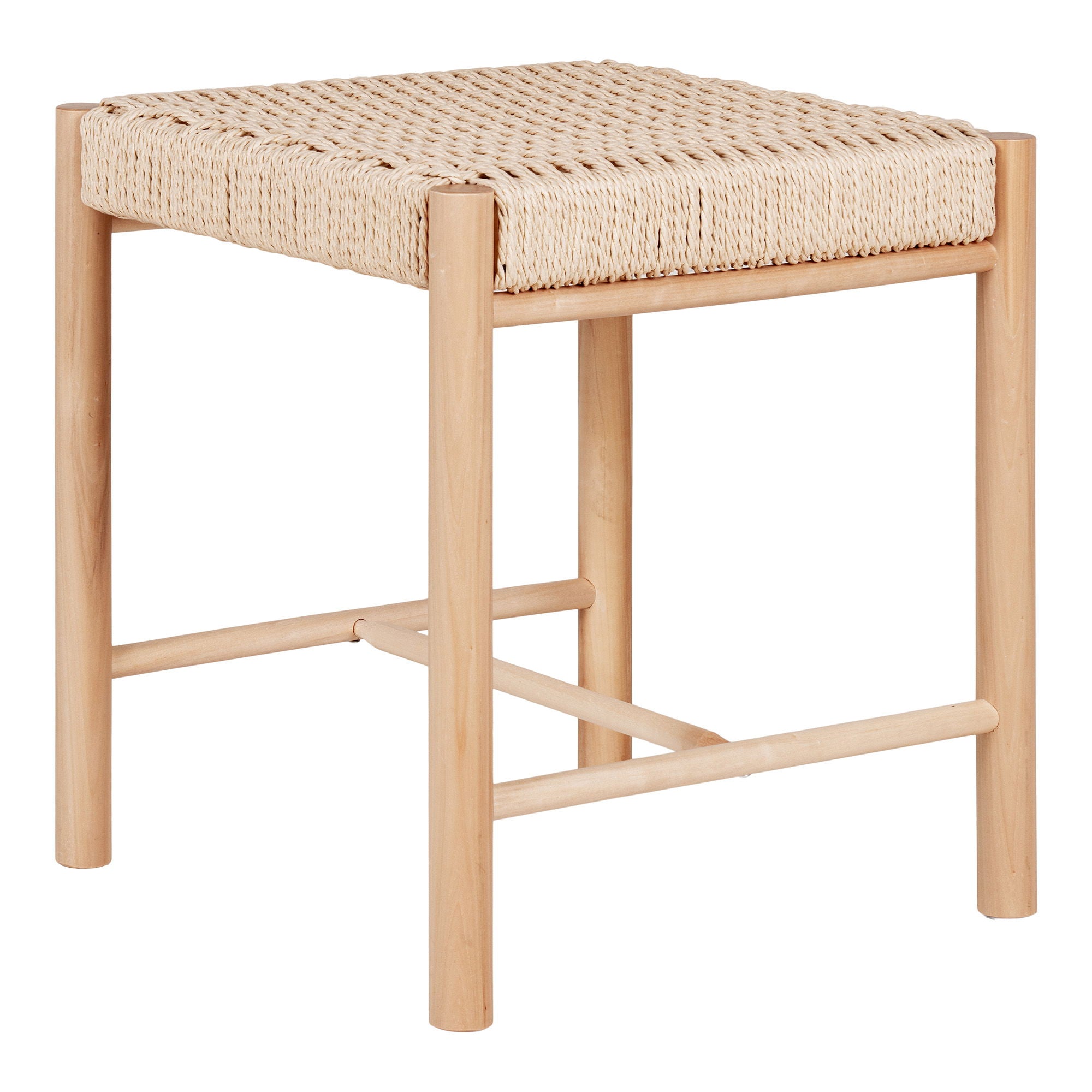 Abano stool - stool in poplar with natural braided seat, nature