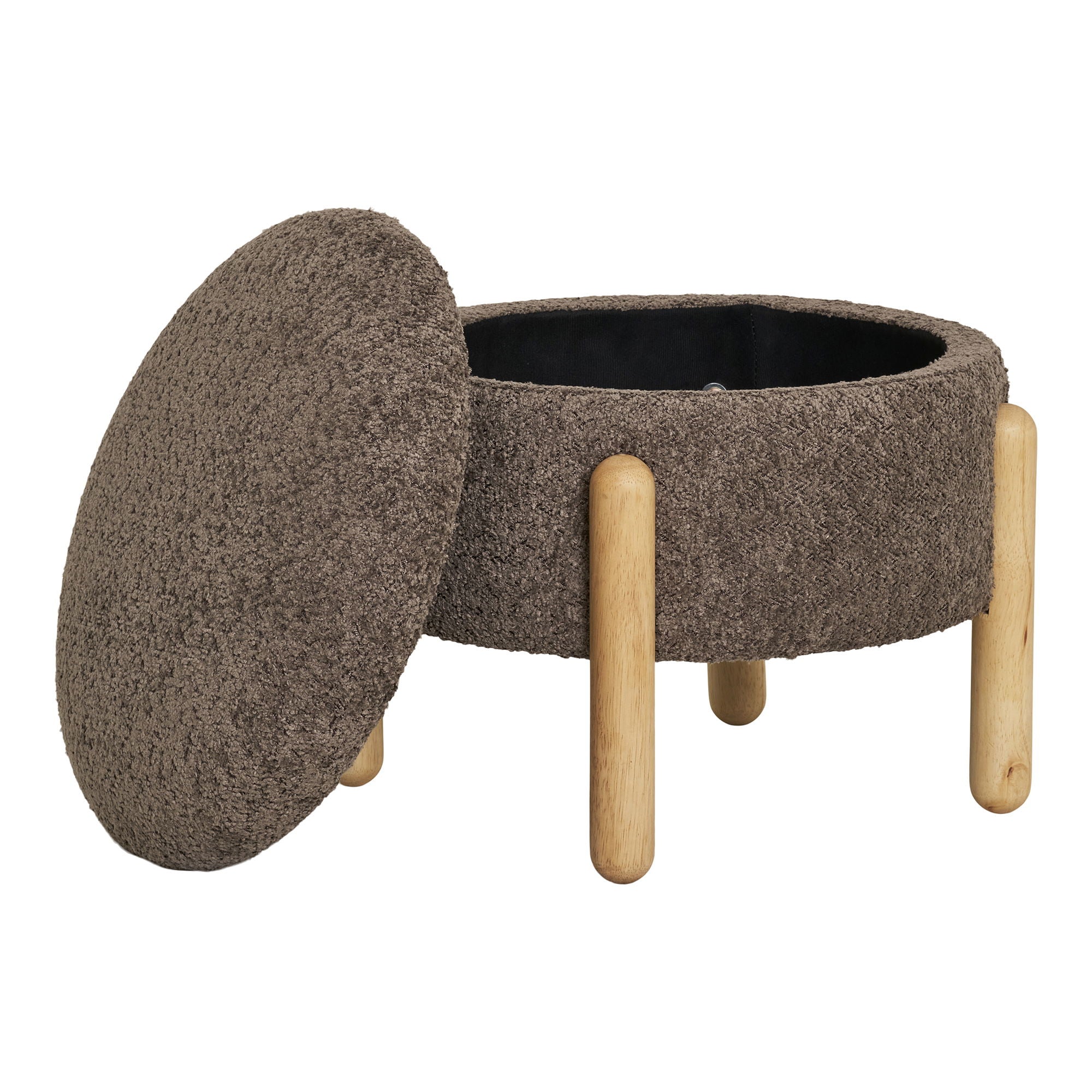 MEDAS PUF - PUF with storage, boucel, brown/nature, HN1237