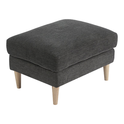 Bologna puff - puff, dark gray with nature wooden legs, HN1045