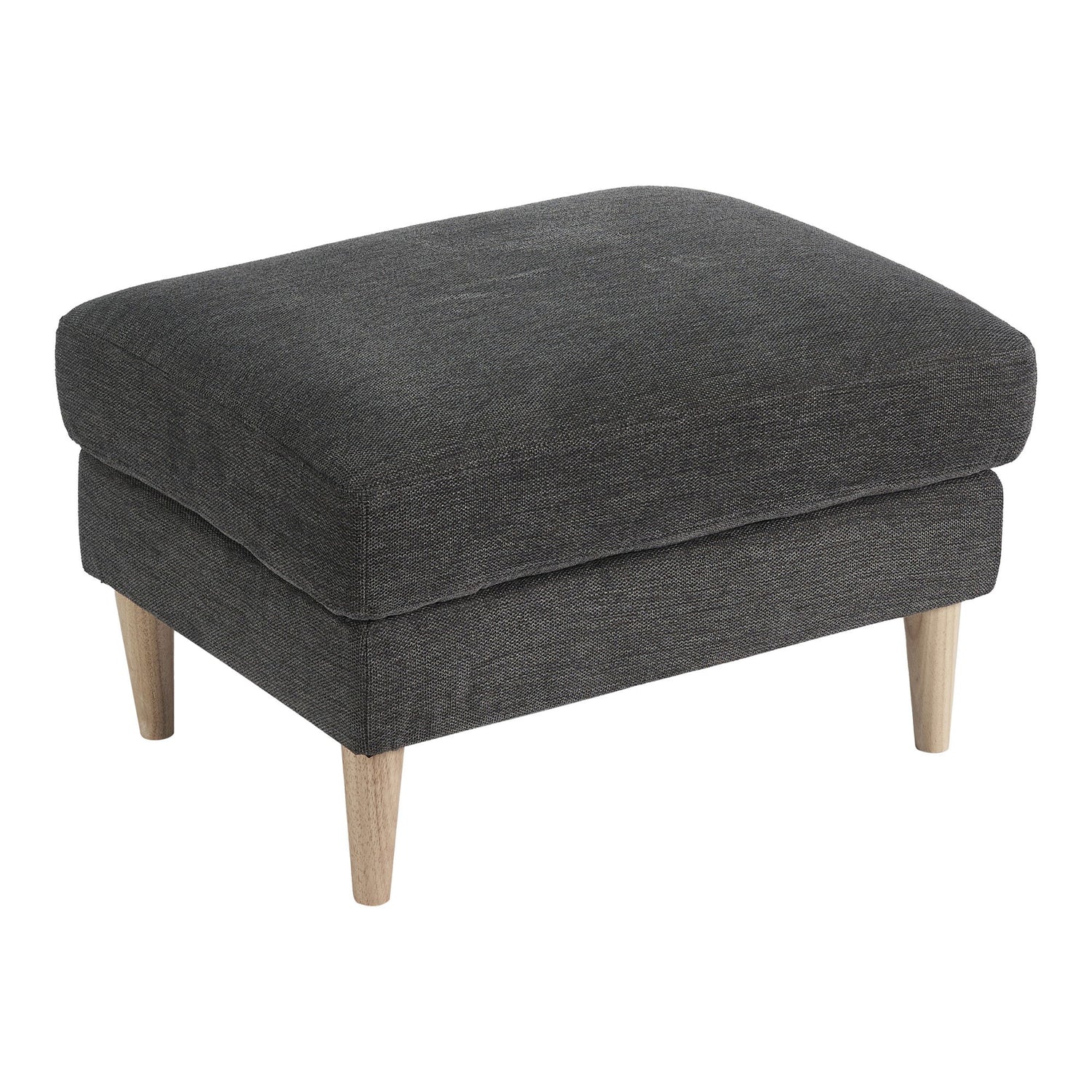 Bologna puff - puff, dark gray with nature wooden legs, HN1045