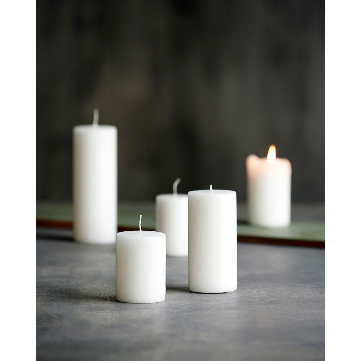 Block candles, white